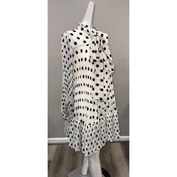 Zimmermann Polka Dot Pussybow Minidress in Cream Black Dot US 6 $895 - Picture 10 of 12